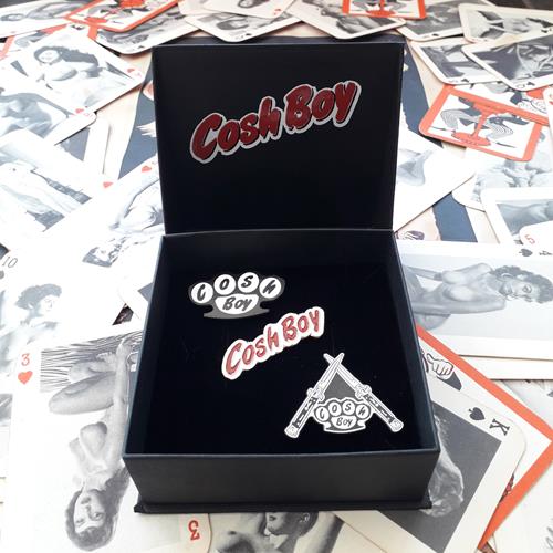 CoshBoy "The Slasher" enamel pin badge set.